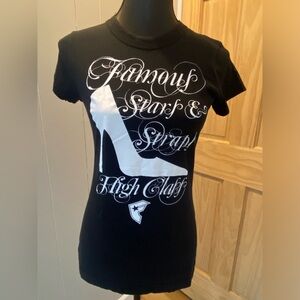 Famous stars and straps girls t shirt Large